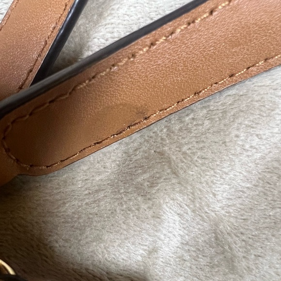 Michael Kors Brown Signature Logo Tote Gold Chain Shoulder Bag - Picture 7 of 11